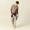 Pull manches longues vert kaki homme