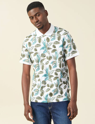 Polo éco-responsable blanc homme