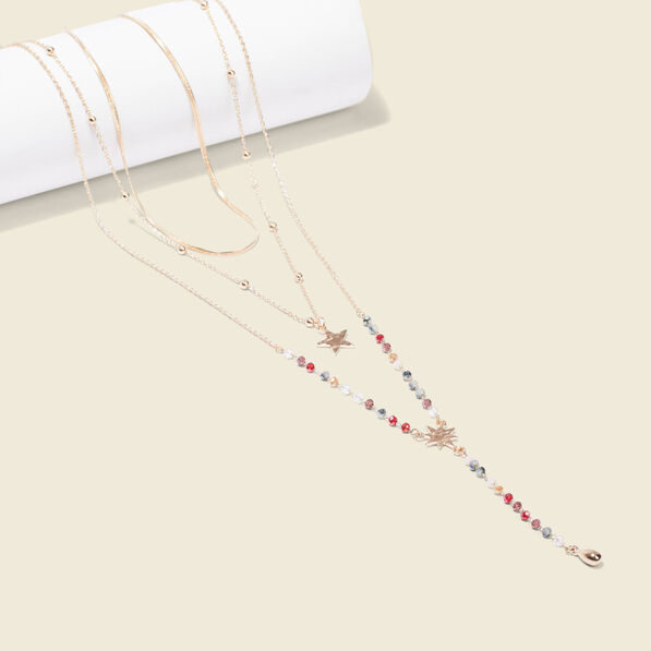 collier multirangs couleur or femme Collier multirangs couleur or femme