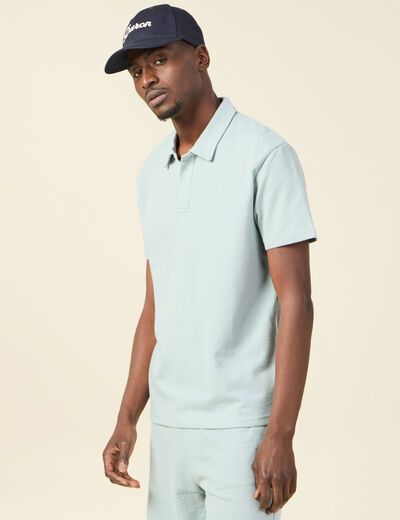 Polo manches courtes bleu gris homme