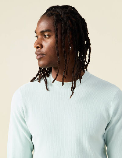 Pull éco-responsable bleu clair homme