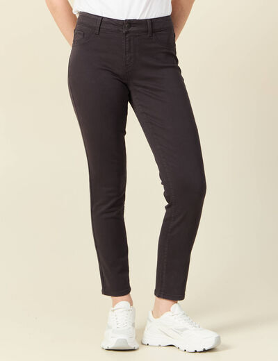 Pantalon slim 7/8ème gris foncé femme