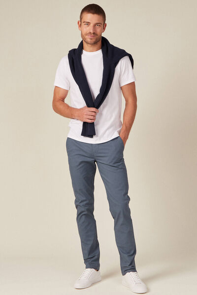Pantalon slim Instinct chino bleu gris homme