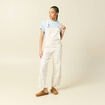 Salopette en jeans &agrave; fines bretelles denim blanc femme