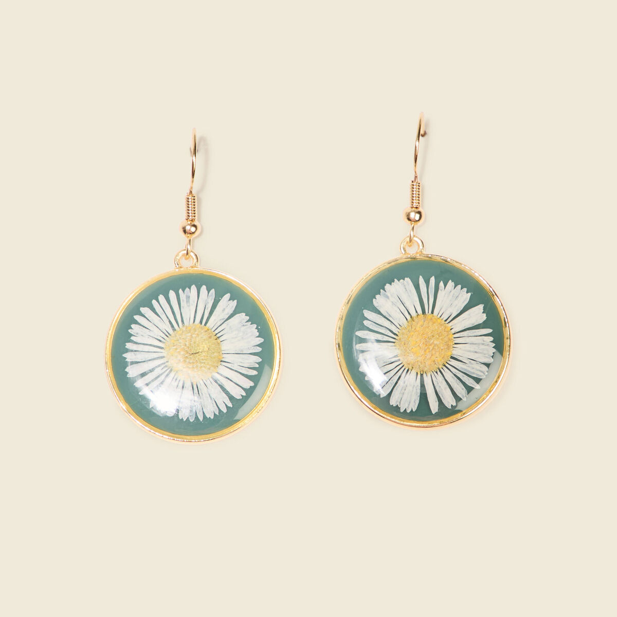 Boucles d'oreilles pendantes vert pastel femme