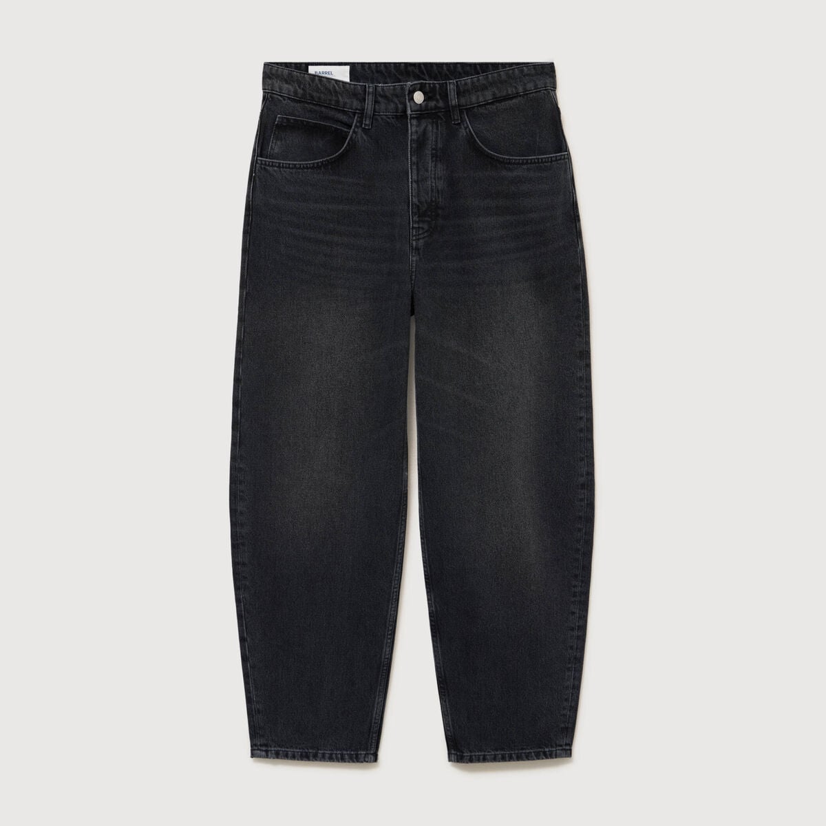 Jeans large longueur 32 en coton denim noir homme