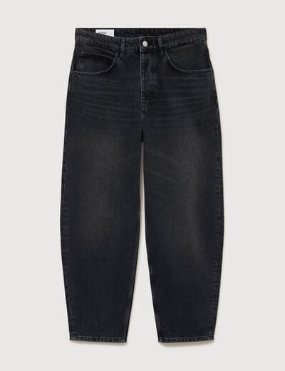 Jeans large longueur 32 en coton denim noir homme