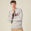 Pull manches longues col rond gris foncé homme