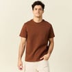 T-shirt manches courtes marron cognac homme
