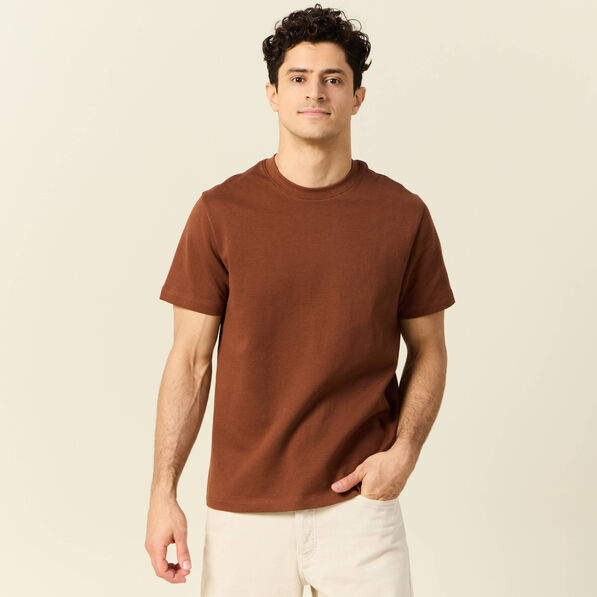 T-shirt manches courtes marron cognac homme