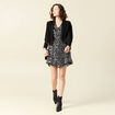 Robe évasée manches longues noir femme