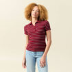 T-shirt cintr&eacute; manches courtes rouge cerise femme