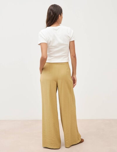 Pantalon loose taille standard camel femme
