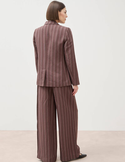 Veste blazer manches longues marron chocolat femme