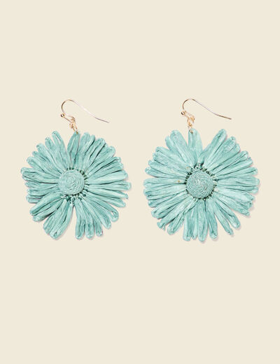 Boucles d'oreilles pendantes vert kaki femme