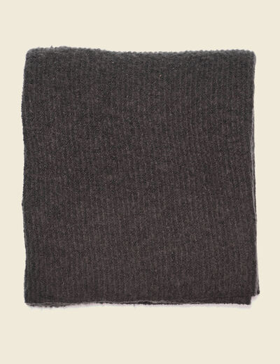 Écharpe tricotée gris foncé femme