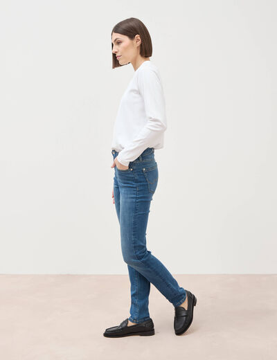 Jeans slim taille haute denim stone femme