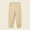 Pantalon taille haute fluide marron clair femme