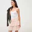 Mini-jupe taille haute fluide noir femme
