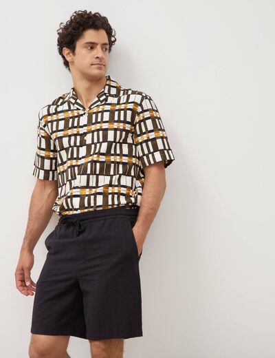 Short en coton noir homme