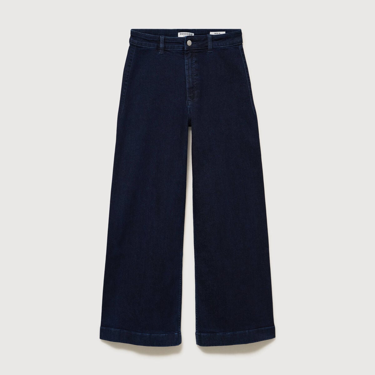Jeans large taille haute denim brut rinse femme