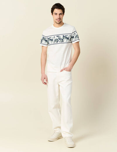 Jeans large relaxed denim blanc homme