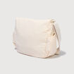 Besace bandouli&egrave;re pliss&eacute;e creme femme