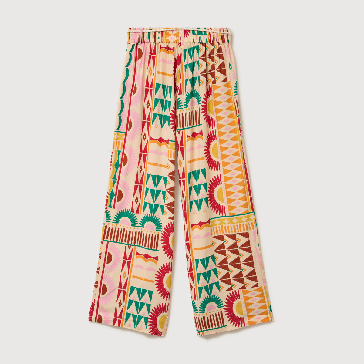 Pantalon loose taille haute multicolore femme