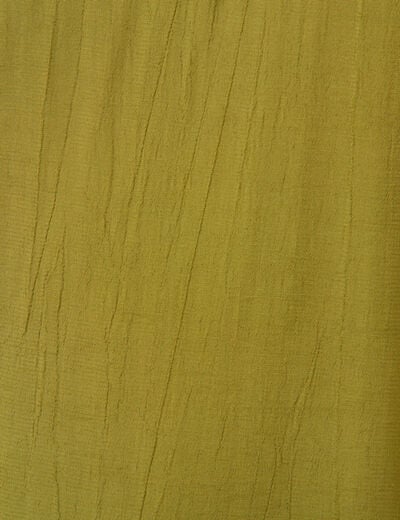 Caraco col v bretelles brod&eacute; vert kaki femme