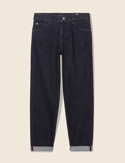 Jeans girlfriend 5 poches denim gris femme