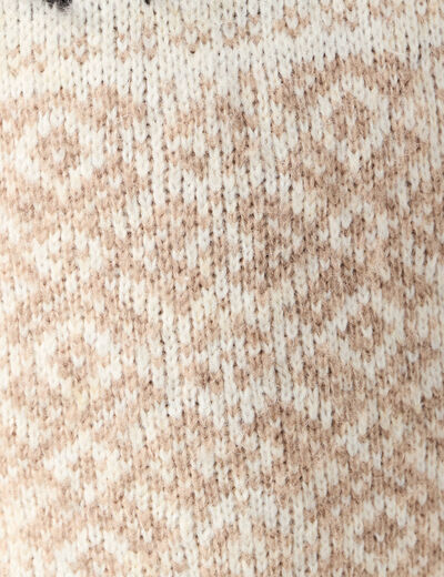 Pull manches longues beige homme