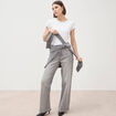 Jeans large taille haute denim gris femme