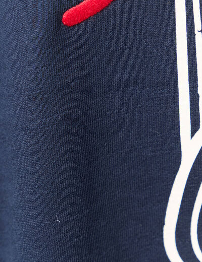 Sweat oversize &agrave; capuche en coton bleu marine femme