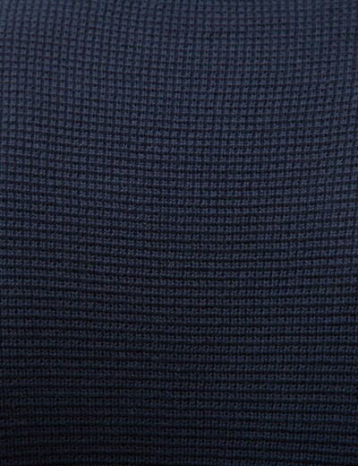 Pull manches longues col rond bleu marine homme