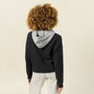 Gilet à capuche noir femme