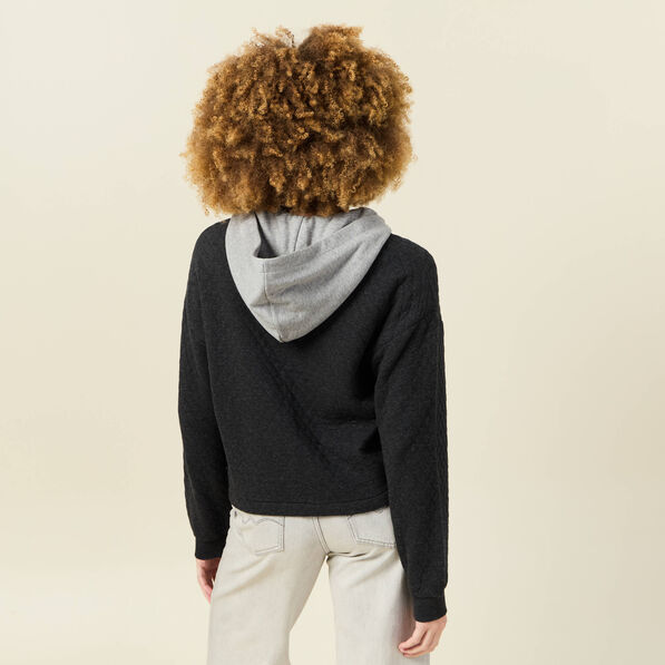Gilet à capuche noir femme