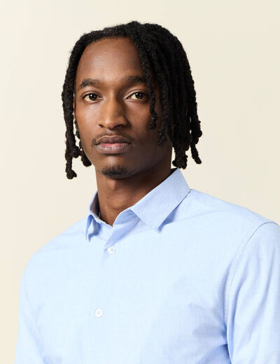 Chemise manches longues bleu homme