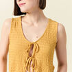 Débardeur droit cropped col rond jaune moutarde femme