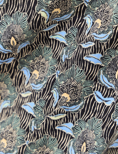 Jupe midi droite bleu marine femme