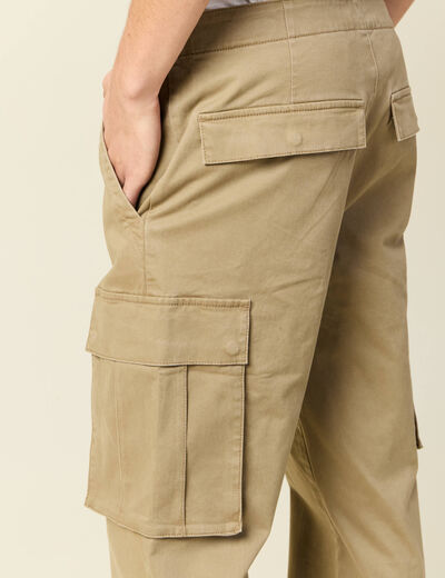 Pantalon cargo poches côtés vert kaki homme