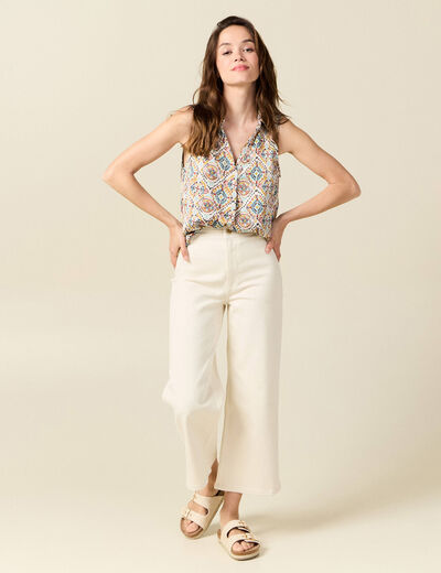 Blouse sans manches multicolore femme