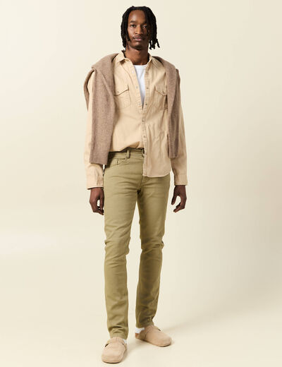 Jeans éco-responsable straight vert kaki homme