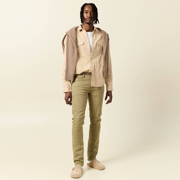 Jeans éco-responsable straight vert kaki homme