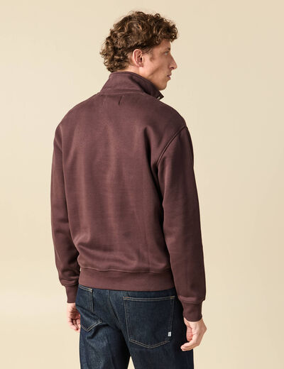 Sweat manches longues marron fonc&eacute; homme