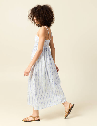 Robe sans manches en coton bleu clair femme