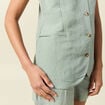 Veston sans manches vert kaki femme