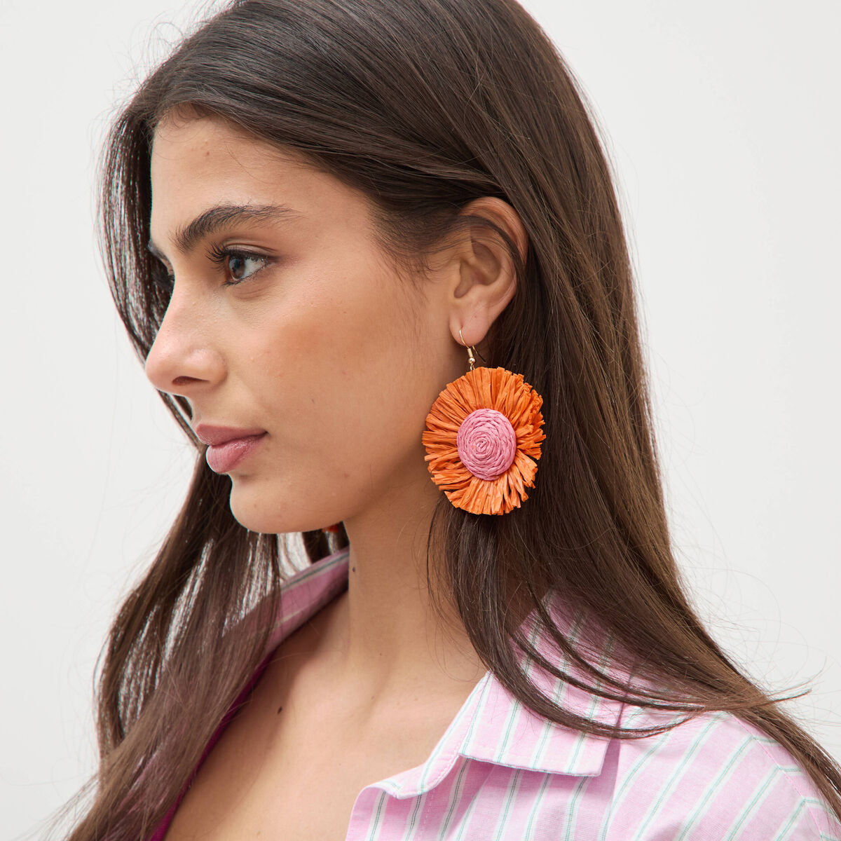Boucles d'oreilles orange clair femme