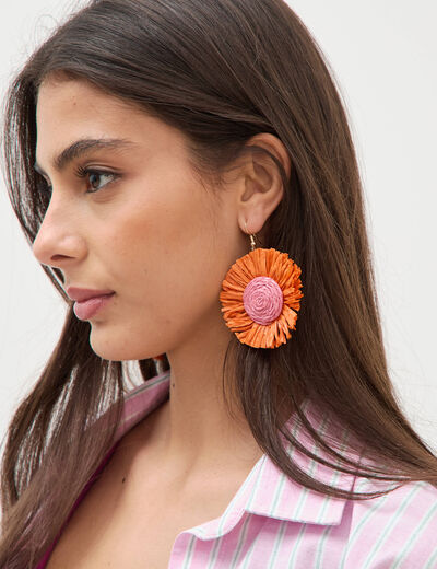 Boucles d'oreilles orange clair femme