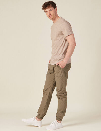 T-shirt manches courtes marron foncé homme