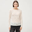 Blouse droite col bateau dentelle ivoire femme
